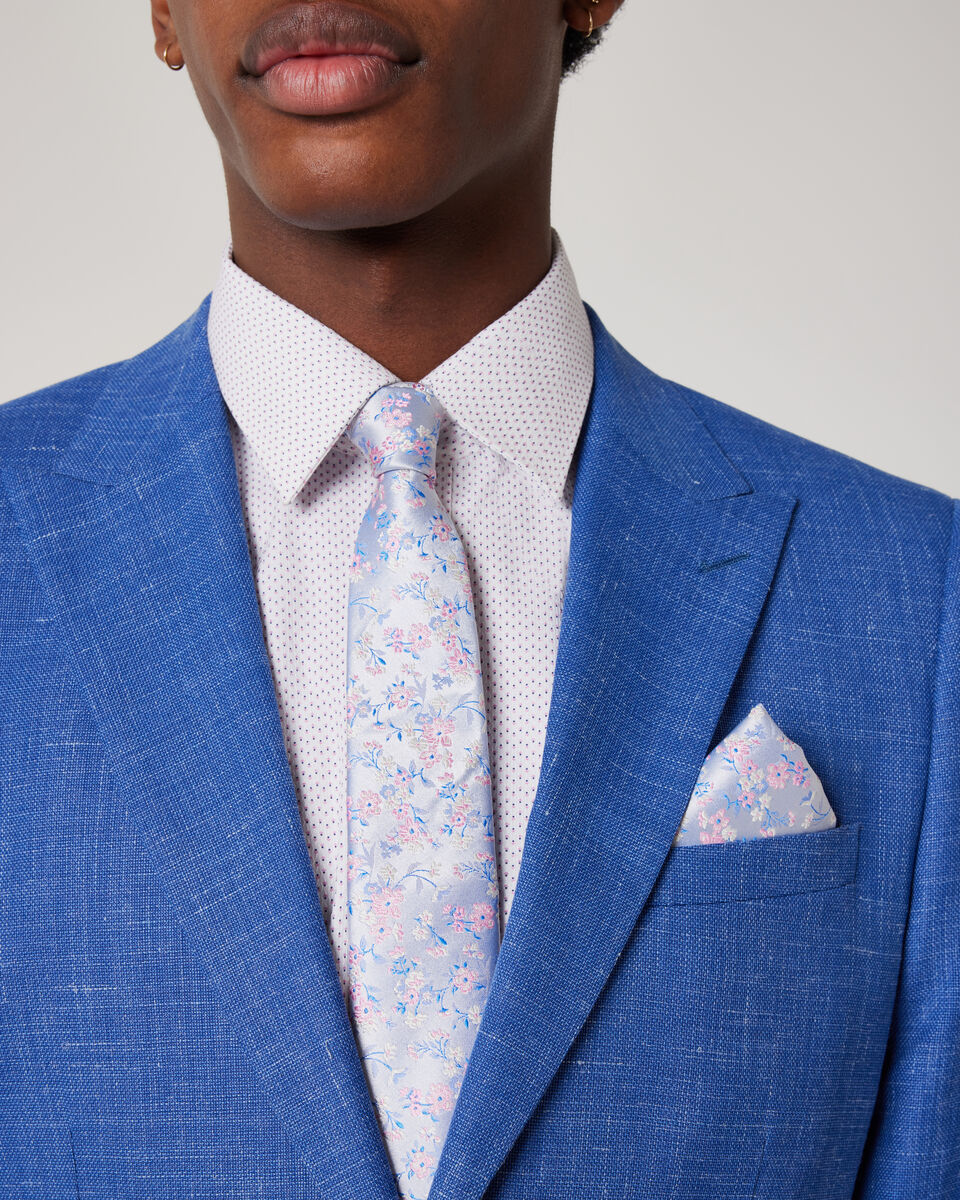 Small Scale Multi Tone Floral Pocket Square